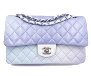 Chanel Brand New Classic Rare 10 Medium Lavender Blue Ombre Degrade Bag