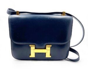 Hermes Vintage Dark Navy Constance 23 Gold H Handbag