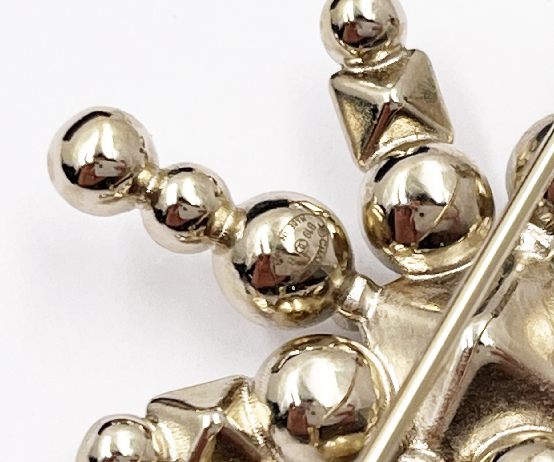 Chanel Gold CC Star Black Bead Pearl Crystal Small Brooch - Image 4