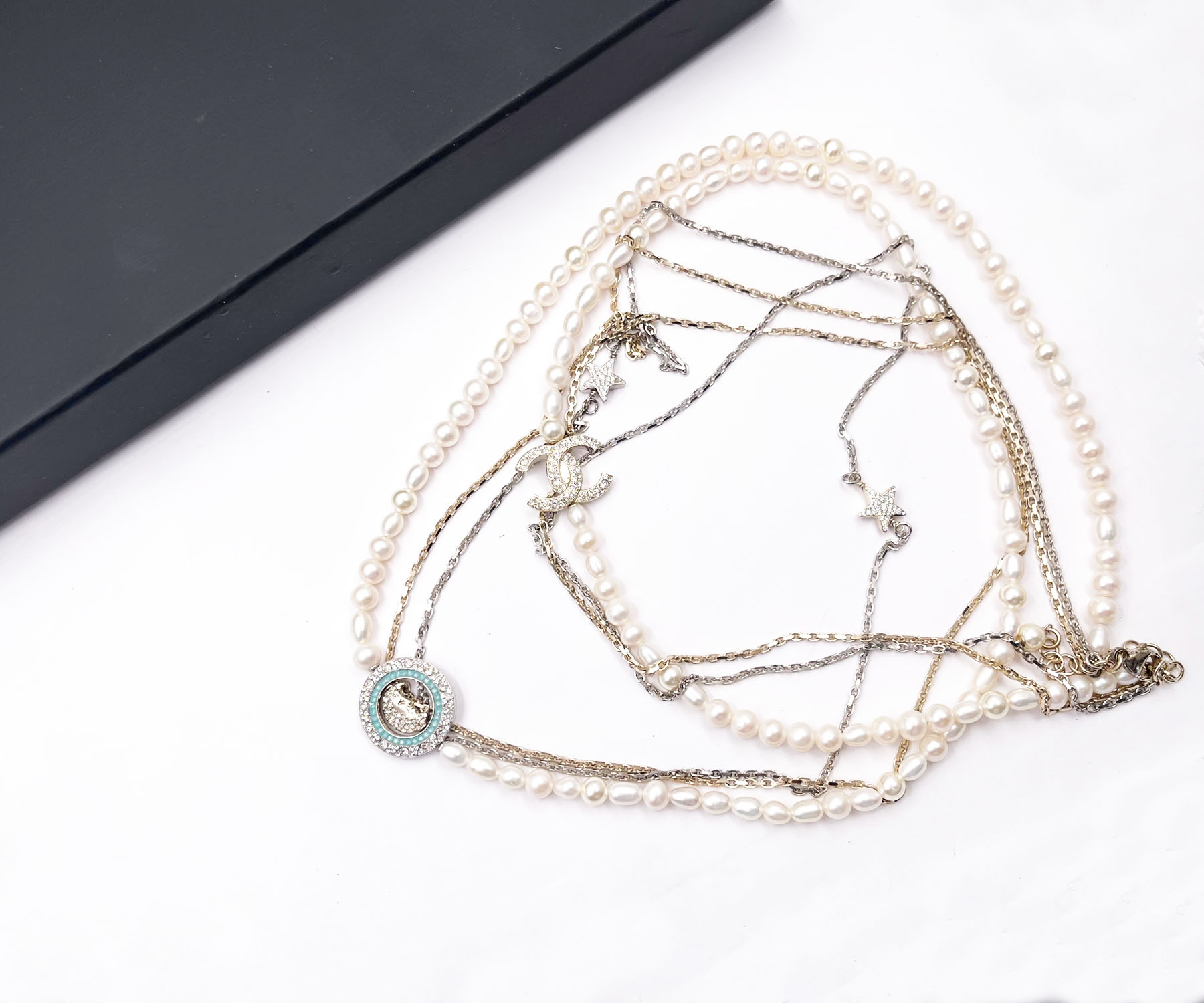 Gd Cc Crystal Blu Moon Pearl Multi Chain Nk 2