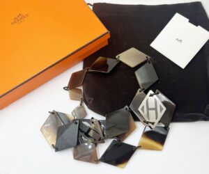 Hermes Sil 925 Brn Horn Argyle Nk 2