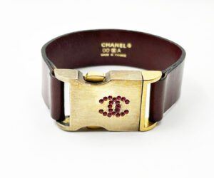 Red Crystal Gd Buckle Leather Bl 1