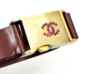 Red Crystal Gd Buckle Leather Bl 2