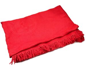Hermes Red Libris Jacquard Cashmere Silk Shawl 1
