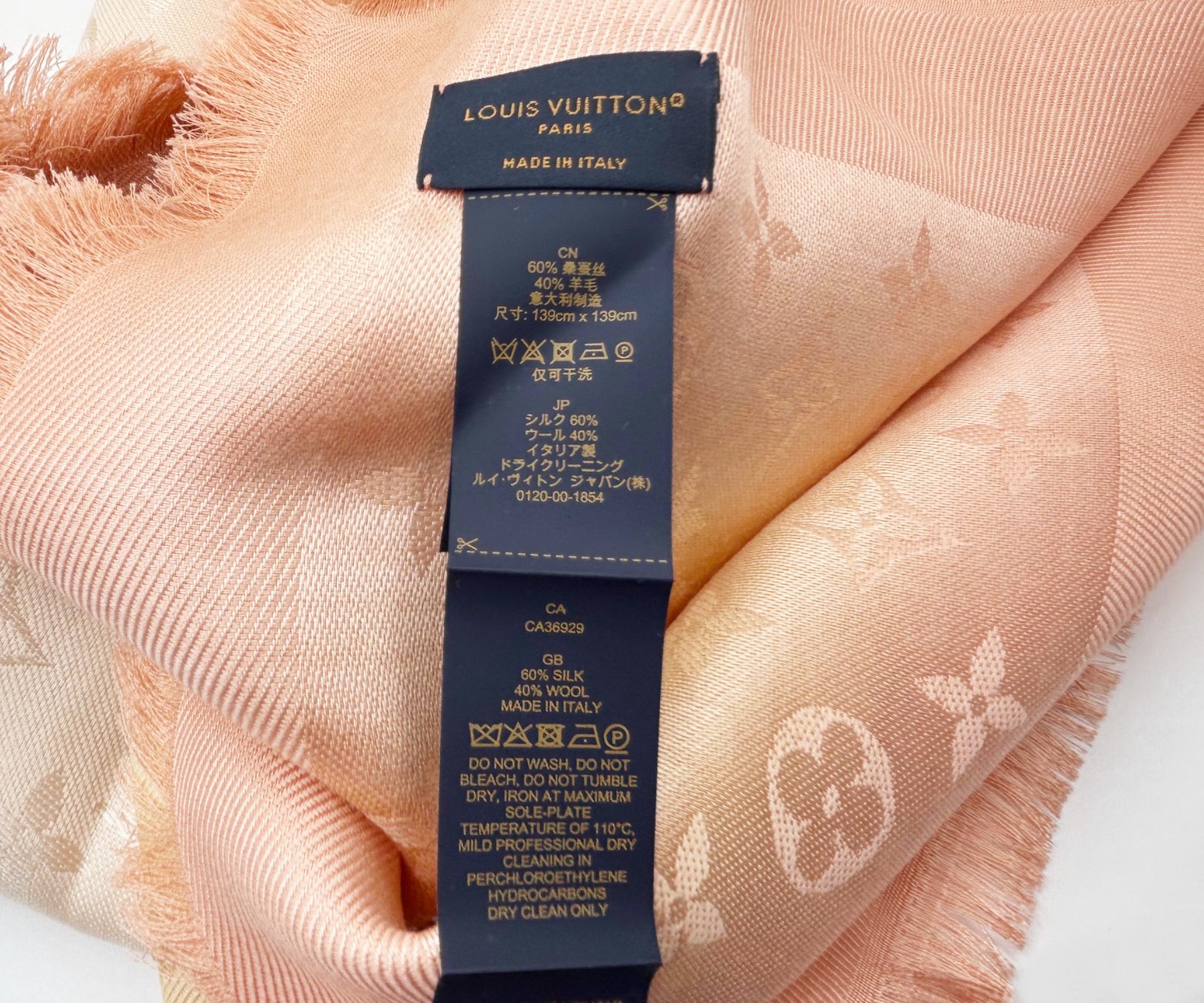Lv M79011 Bruch Ombre Jaune Chale Shawl 4