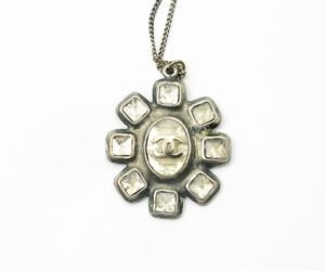 Rustic Cc Clear Stone Geo Flower Pendant Nk 2