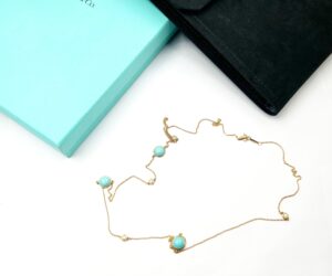 Tiffany Peretti Color By The Yard Sprinkle 18k 750 Turquoise Diamond Nk 2