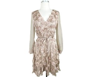 Valentino Dusty Pink Rose Silk Dress