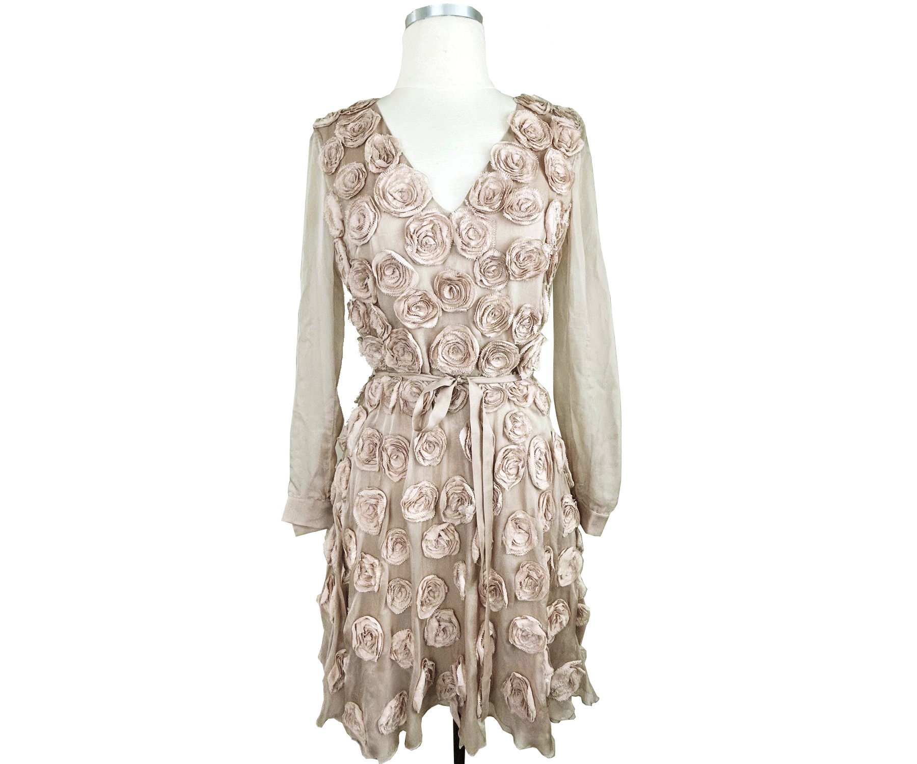 Valentino Dusty Pink Rose Silk Dress