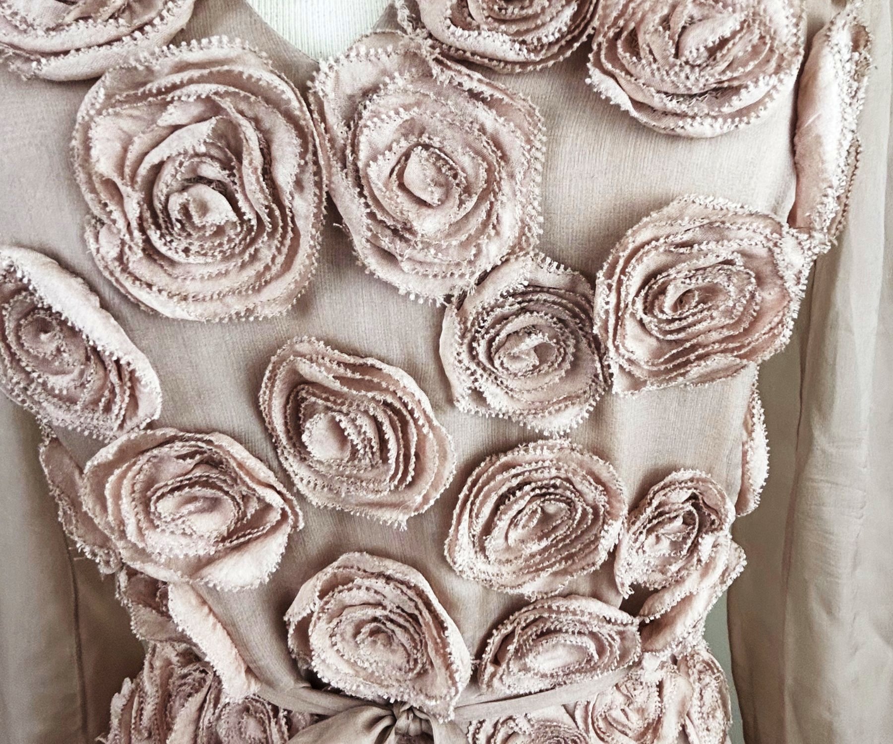 Valentino Dusty Pink Rose Silk Dress
