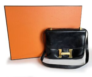 Hermes Vin Gp Blk Constance Bag B Circle