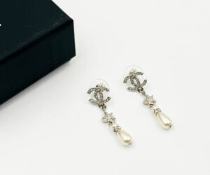 Sil Cc Crystal Star Tear Drop Pearl Piercin