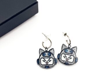 Sil Cc Blu Glitter Cat Hoop Piercin