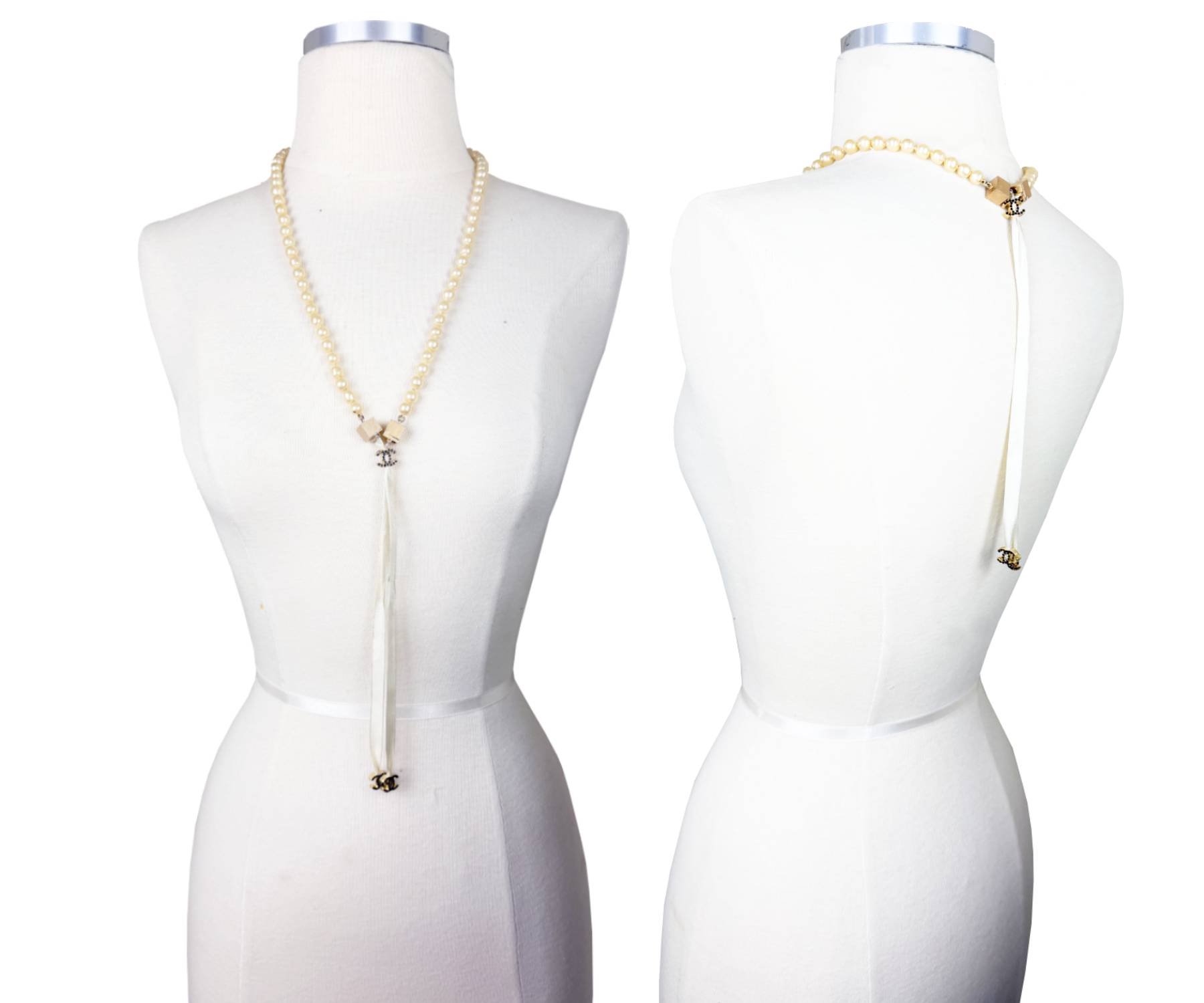 Vin Gp Cc Blk Crystal Pearl Tie Nk