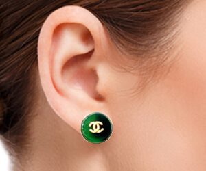 Vin Gp Cc Grn Stone Round Clip On