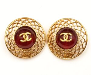 Vin Gp Cc Red Stone Weave Round Lg Clip