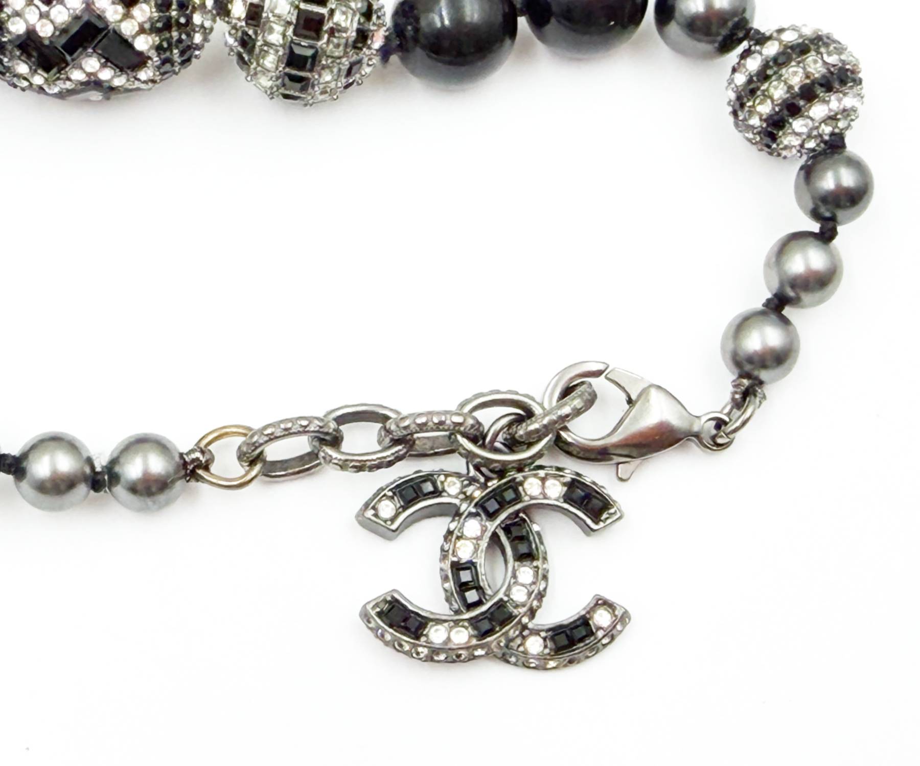 Sil Cc Art Deco Blk Crystal Ball Bl