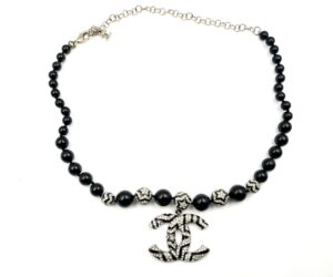 Sil Cc Star Crystal Blk Bead Nk