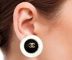 Vin Gp Cc Blk Quilted Mother Of Pearl Lg Clip