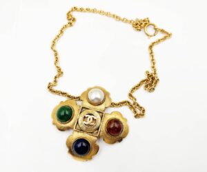 Vin Gp Cc Pearl Stone Cross Lg Br Pendant Nk