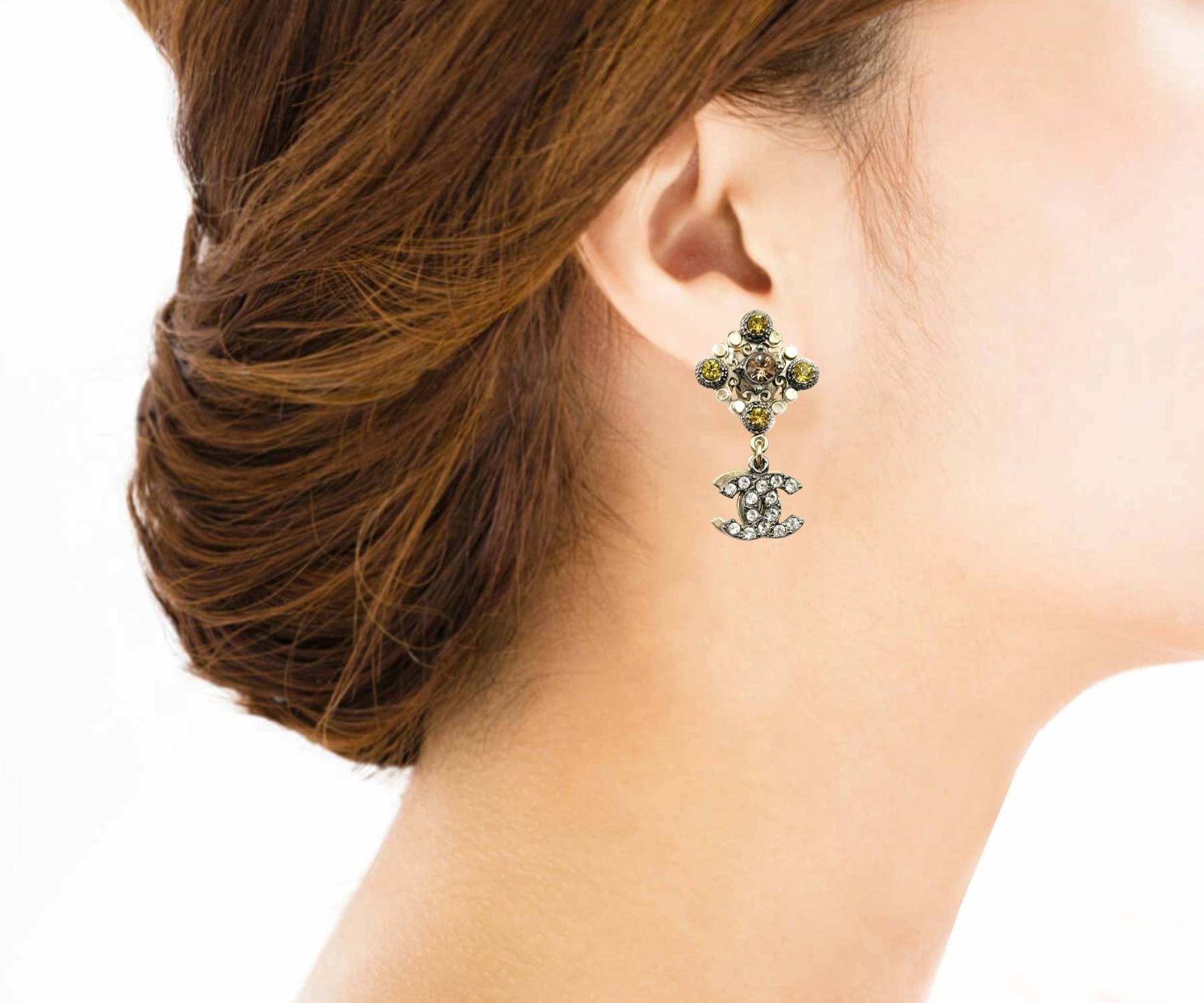 Gd Argyle Citrus Crystal Overlapped Cc Dangle Clip