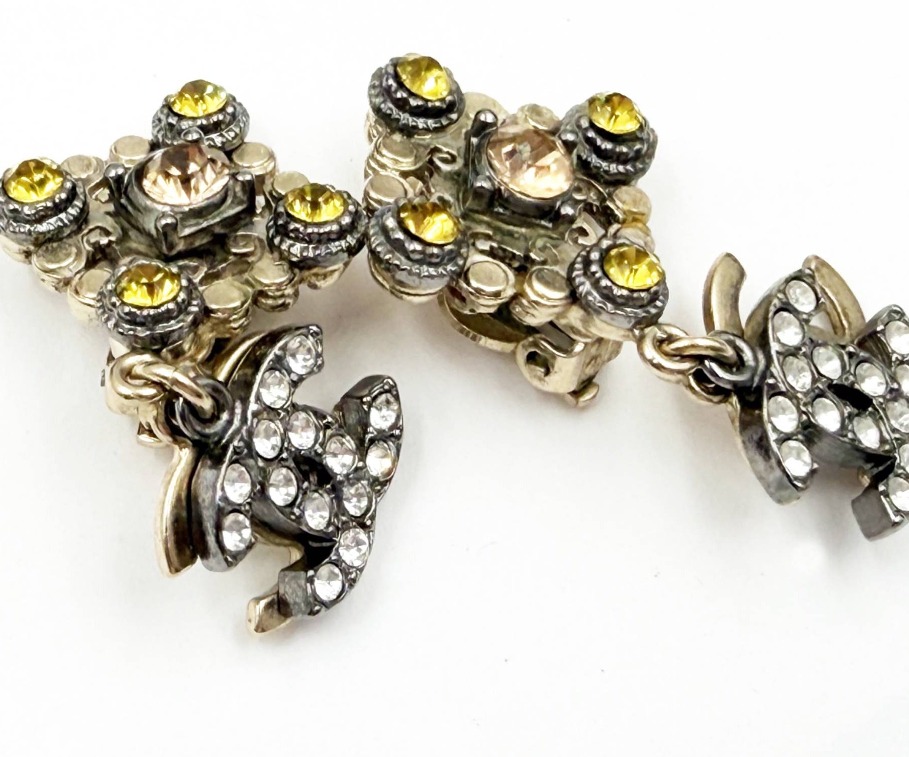 Gd Argyle Citrus Crystal Overlapped Cc Dangle Clip