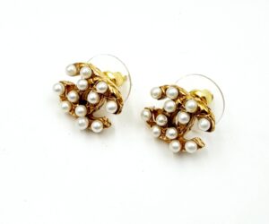 Vin Gp Plaid Cc Bubble Pearl Piercin