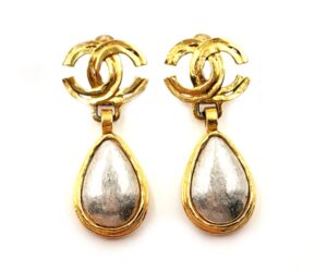 Vin Gp Cc Sil Stone Tear Drop Clip