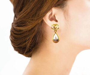 Vin Gp Cc Sil Stone Tear Drop Clip
