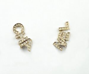 Gd Cc Crystal Cha Nel Assymmetrical Clip On